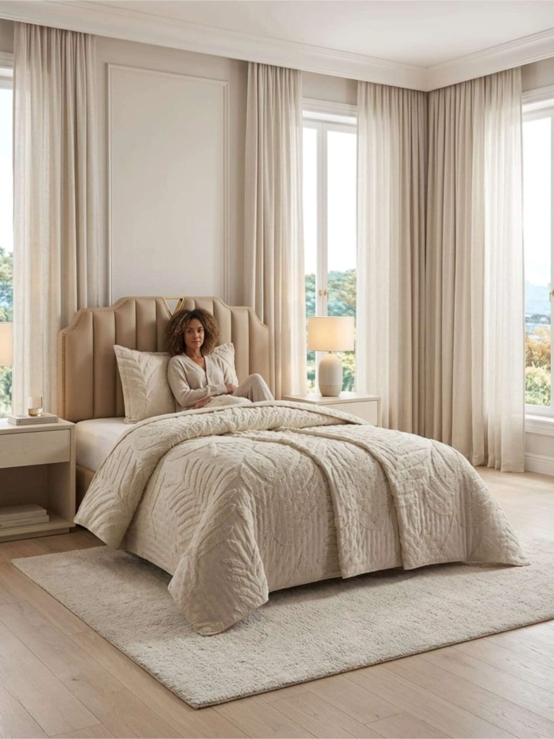 QUILT  GEOME TRICO DE VERANO LIVIANO  1,5 PLAZA TUFTING SERIE 3 - 7