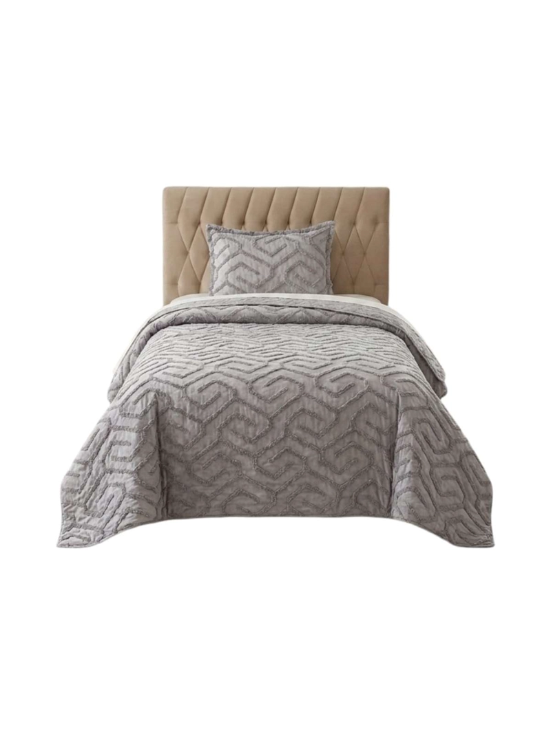 QUILT  GEOME TRICO DE VERANO LIVIANO  1,5 PLAZA TUFTING - 3