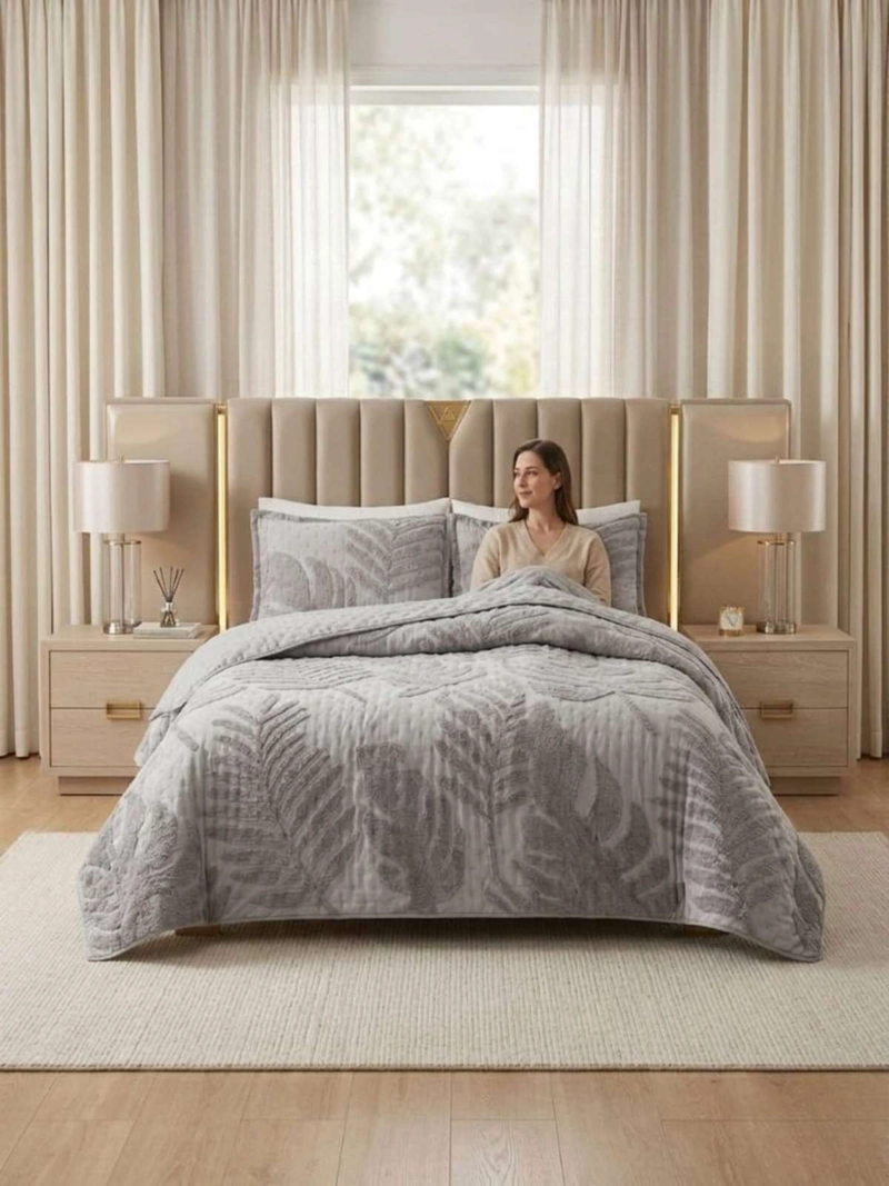 QUILT  GEOME TRICO DE VERANO LIVIANO  2 PLAZA TUFTING SERIE 3 - 5