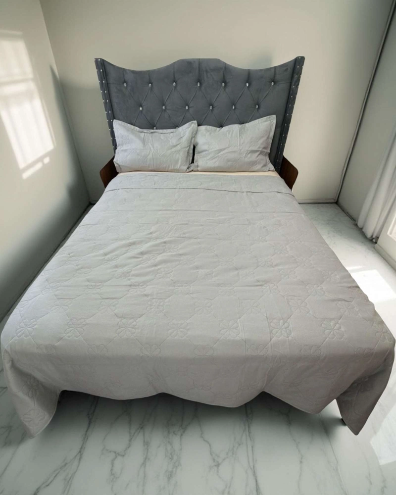 COBERTOR QUILT DE LUJO VERANO DELGADO 2 PLAZAS BLANCO - 4