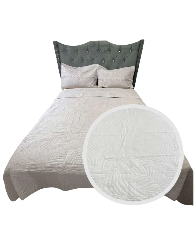 COBERTOR QUILT DE LUJO VERANO 2 PLAZA GRIS - 2