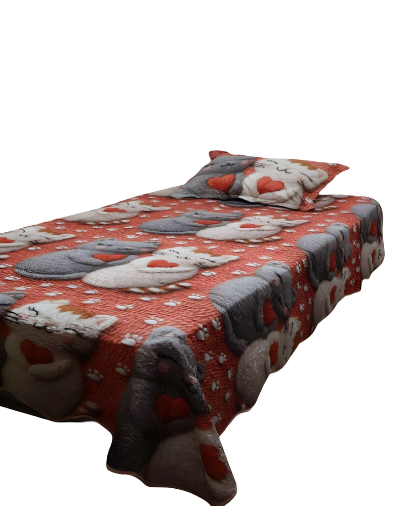 COBERTOR QUILT 3D PLAZA Y MEDIA 180 X 230 CM V04 - 1