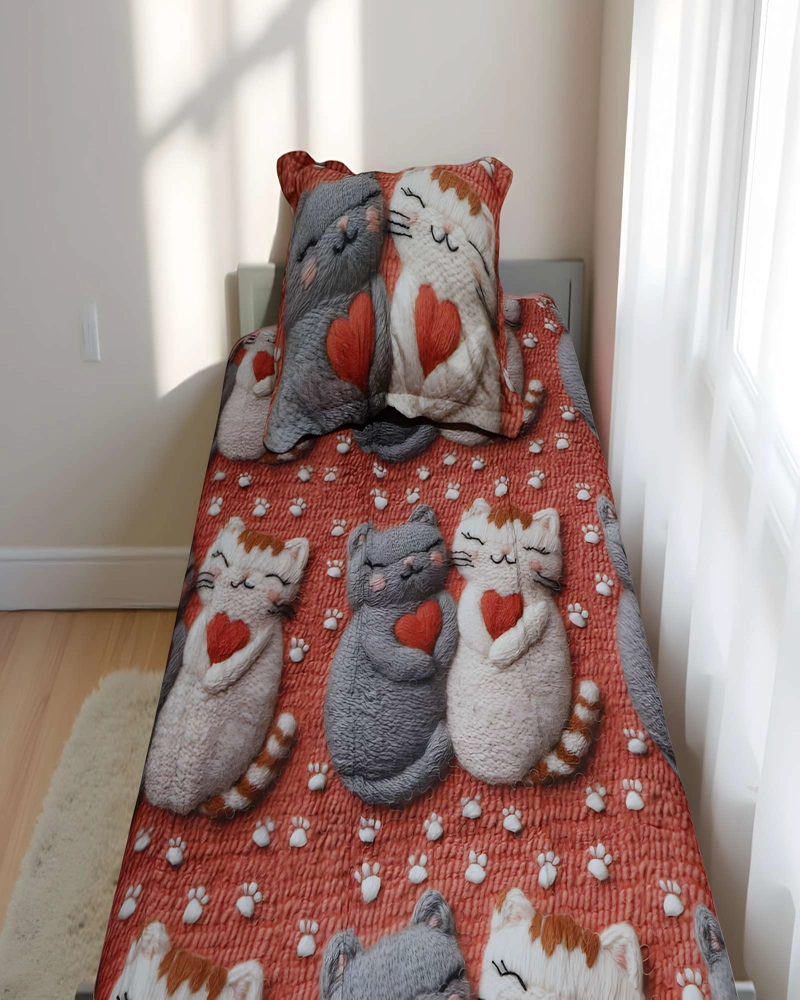 COBERTOR QUILT 3D PLAZA Y MEDIA 180 X 230 CM V04 - 3