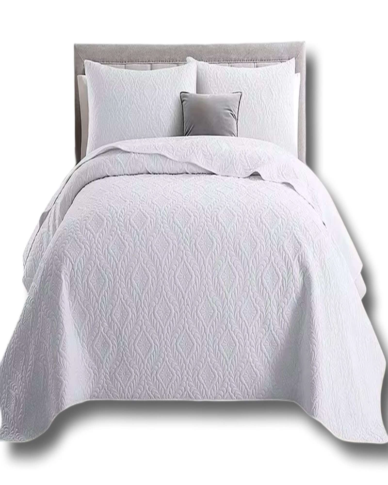 COBERTOR COLCHA DE VERANO QUILT 2 PLAZA BLANCO - 2