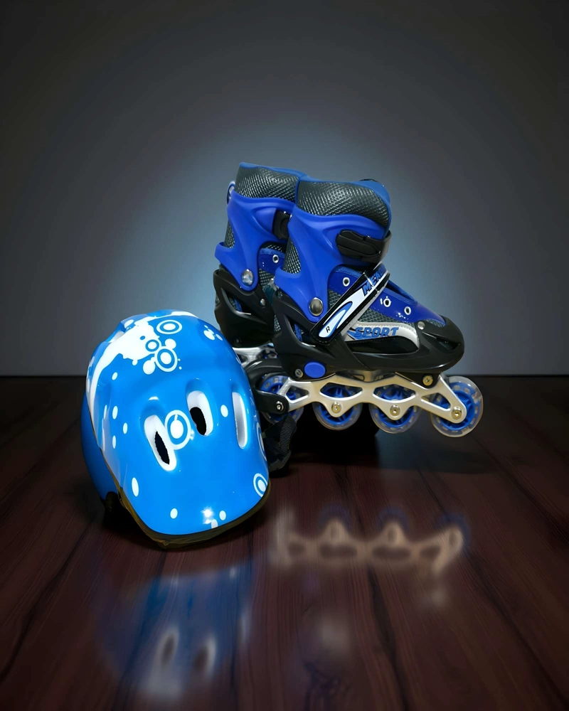 PATIN LINEAL CON LUCES Y KIT TALLA M 35-38 AZUL OSCURO - 3