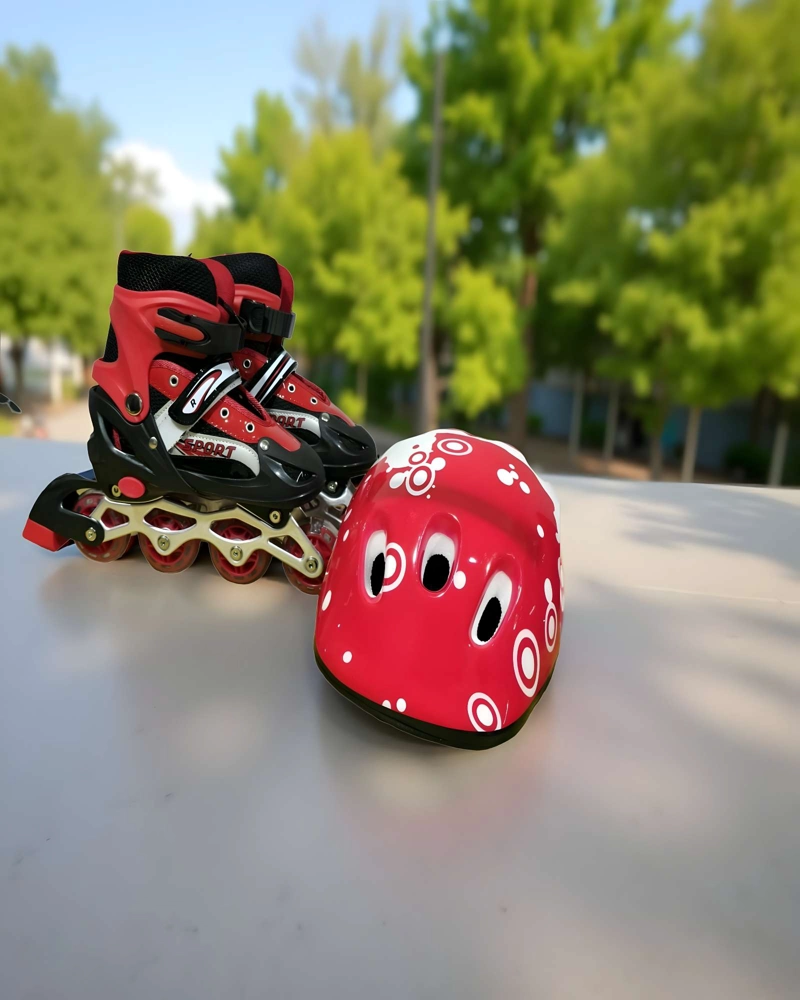 PATIN LINEAL CON LUCES Y KIT TALLA M 35-38 ROJO - 3