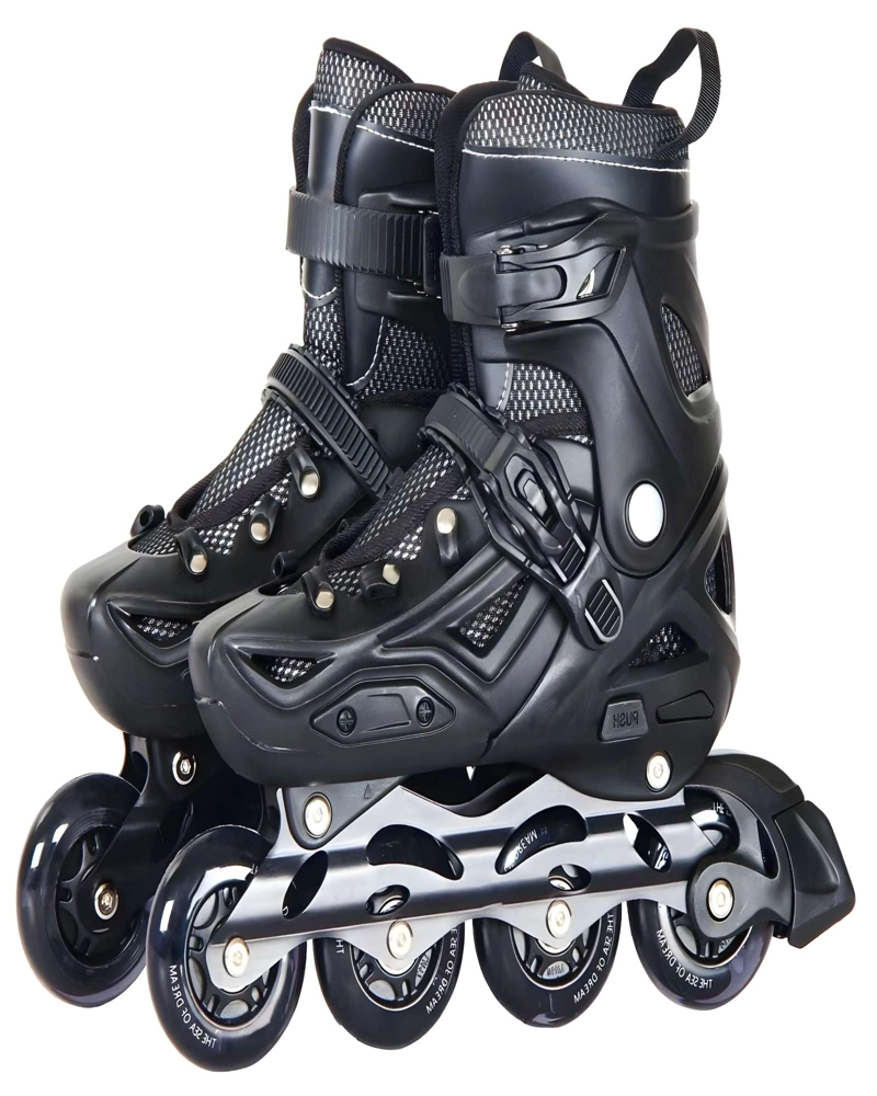 PATINES LINEAL CON LUCES Y KIT TALLA S 31-34 NEGRO - 1