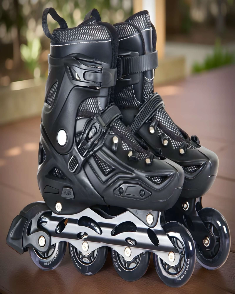 PATINES LINEAL CON LUCES Y KIT TALLA S 31-34 NEGRO - 3