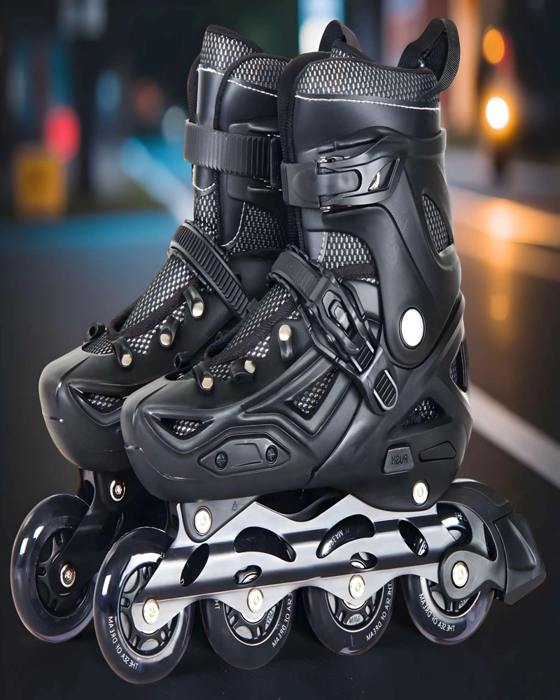 PATINES LINEAL CON LUCES Y KIT TALLA S 31-34 NEGRO - 4