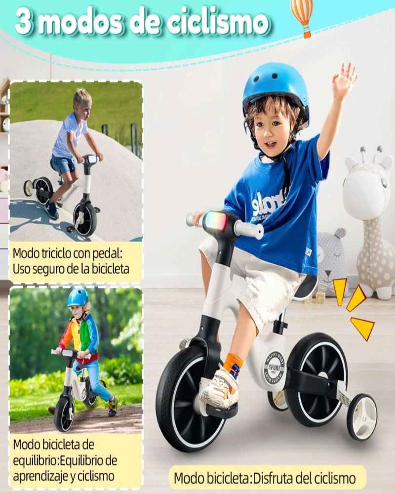 BICICLETA TRICICLO DE EQUILIBRIO NIÑO NIÑA INFANTIL VERDE - 5