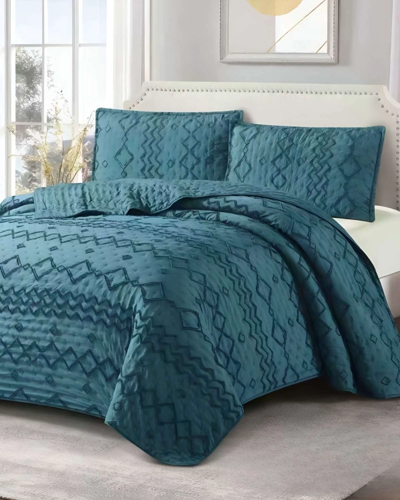COBERTOR COLCHA QUILT TUFTING DE LUJO SUAVE 2 PLAZAS - 1