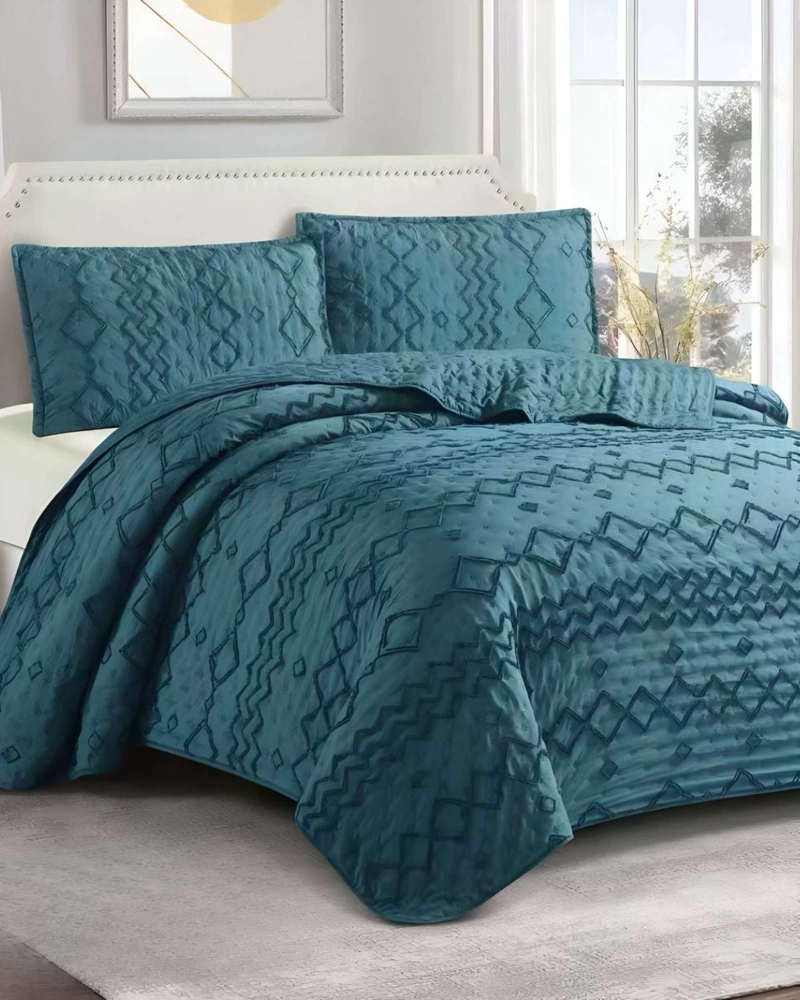 COBERTOR COLCHA QUILT TUFTING DE LUJO SUAVE 2 PLAZAS - 3