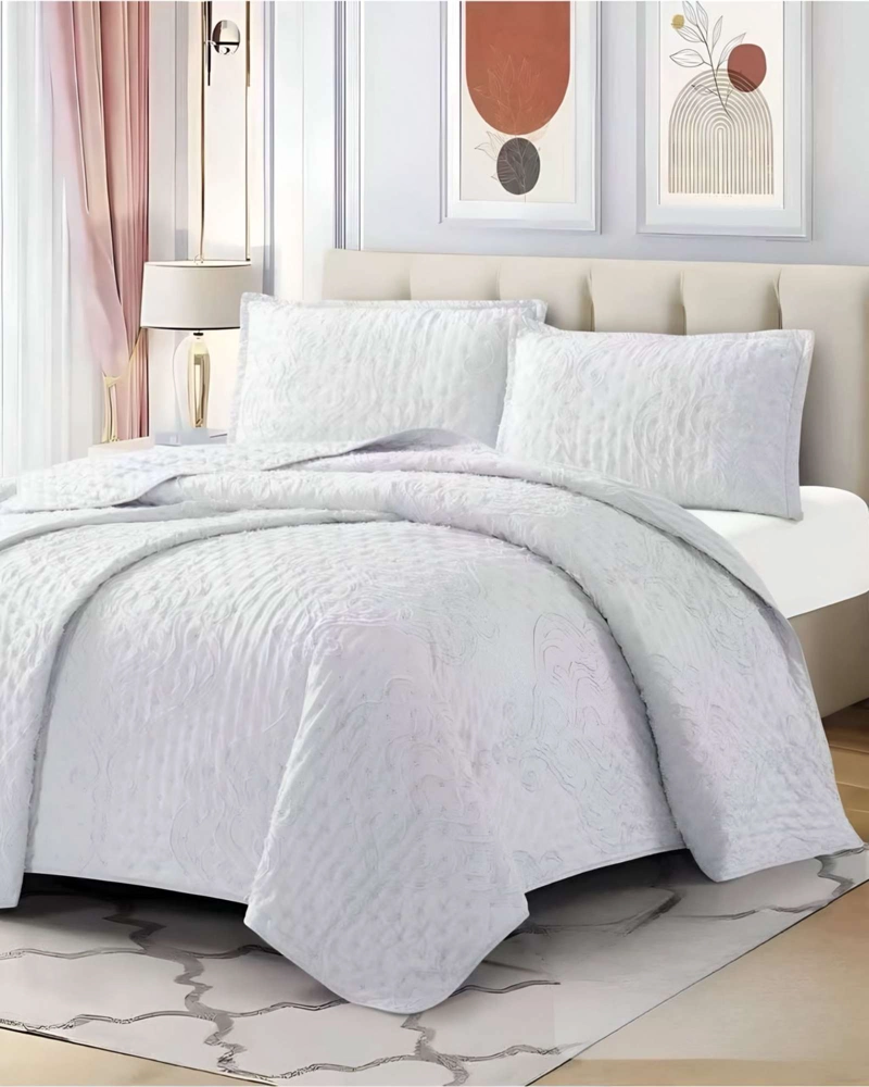 COBERTOR COLCHA QUILT TUFTING DE LUJO SUAVE 2 PLAZAS - 1