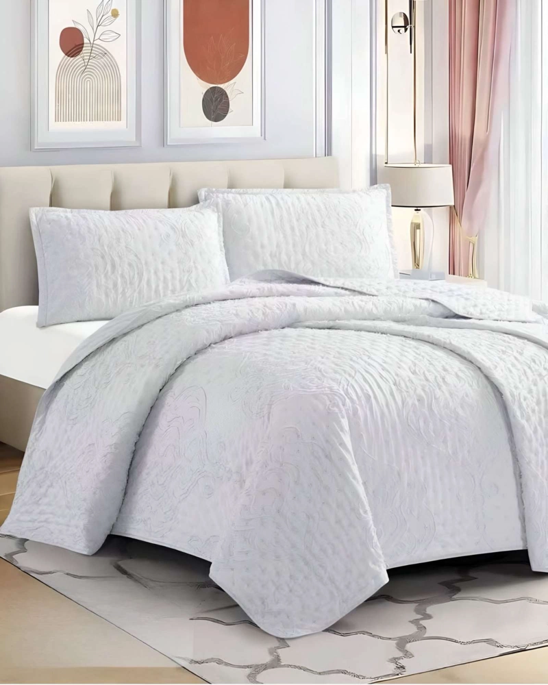 COBERTOR COLCHA QUILT TUFTING DE LUJO SUAVE 2 PLAZAS - 3