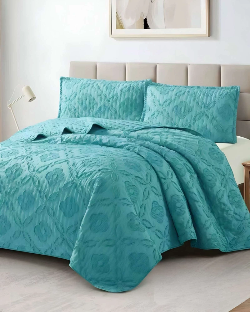 COBERTOR COLCHA QUILT TUFTING DE LUJO SUAVE KING - 1