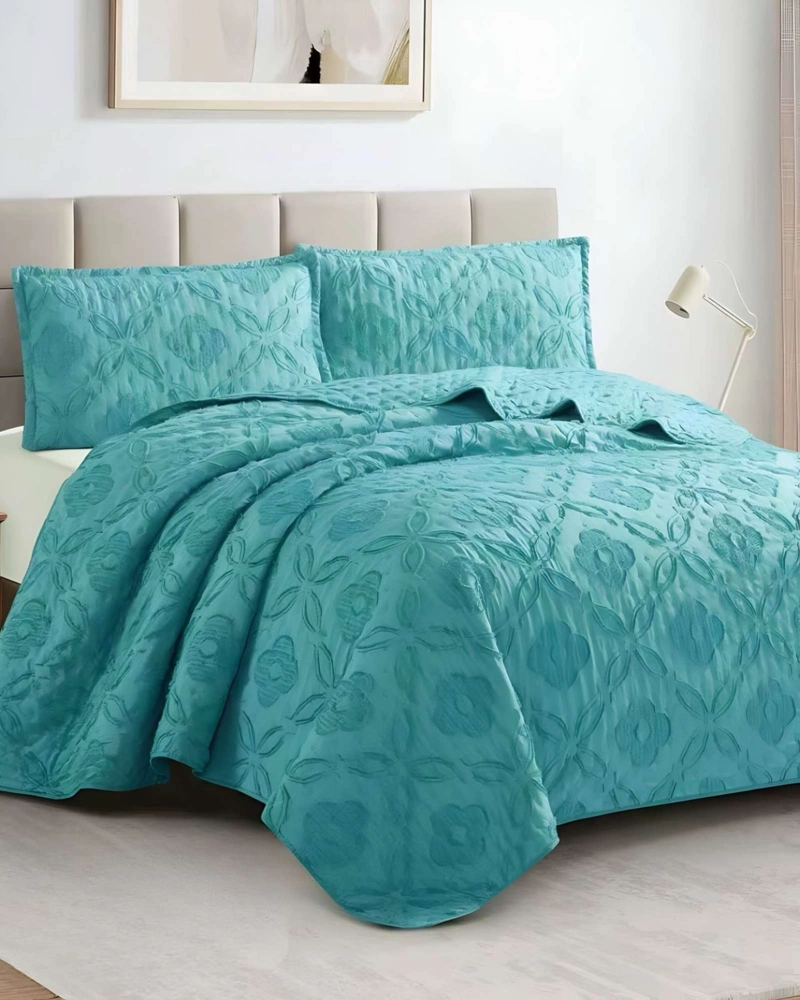 COBERTOR COLCHA QUILT TUFTING DE LUJO SUAVE KING - 3