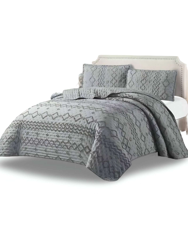 COBERTOR COLCHA QUILT TUFTING DE LUJO SUAVE 2 PLAZAS - 2