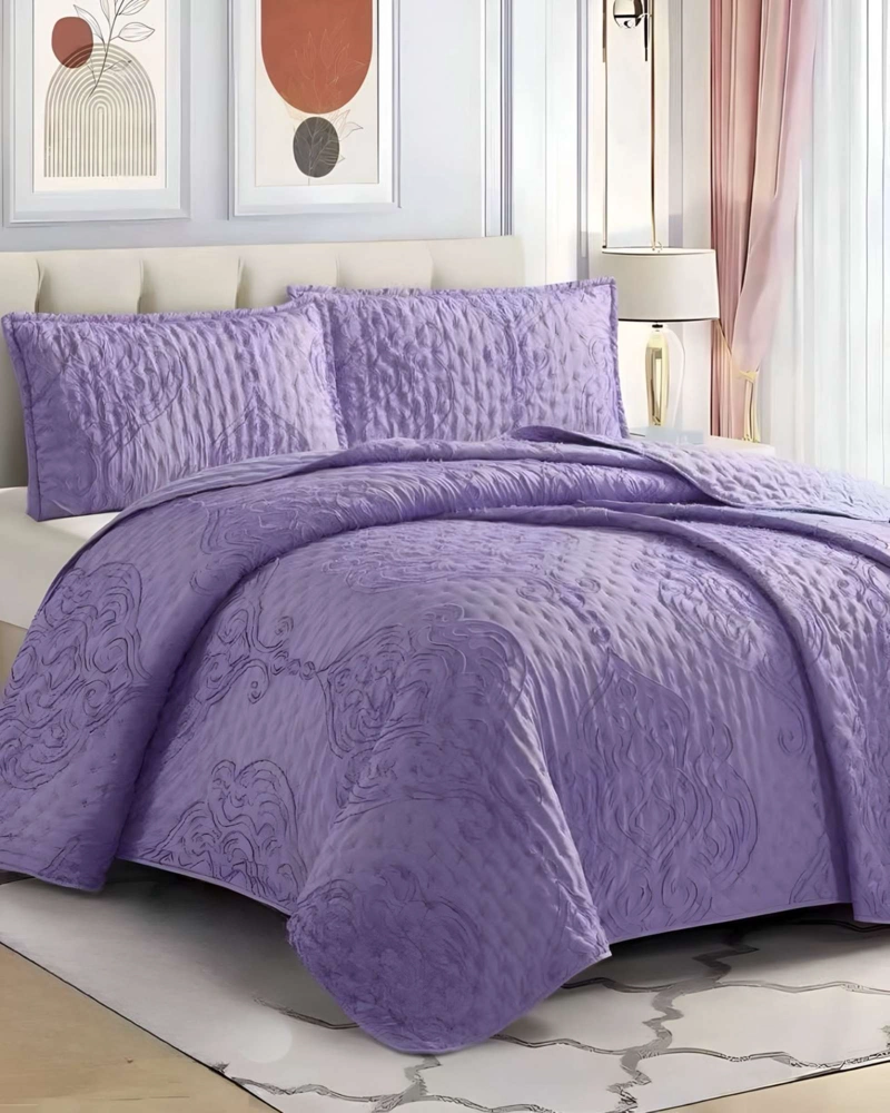 COBERTOR COLCHA QUILT TUFTING DE LUJO SUAVE 2 PLAZAS - 3