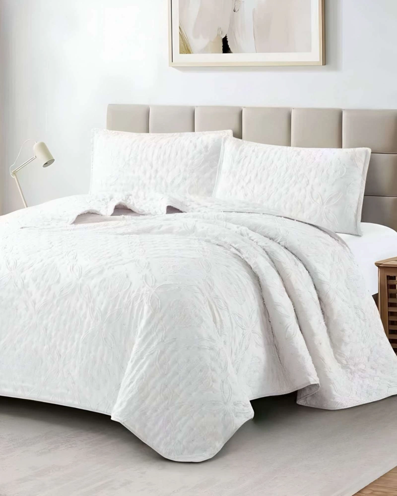 COBERTOR COLCHA QUILT TUFTING DE LUJO SUAVE 2 PLAZAS - 1