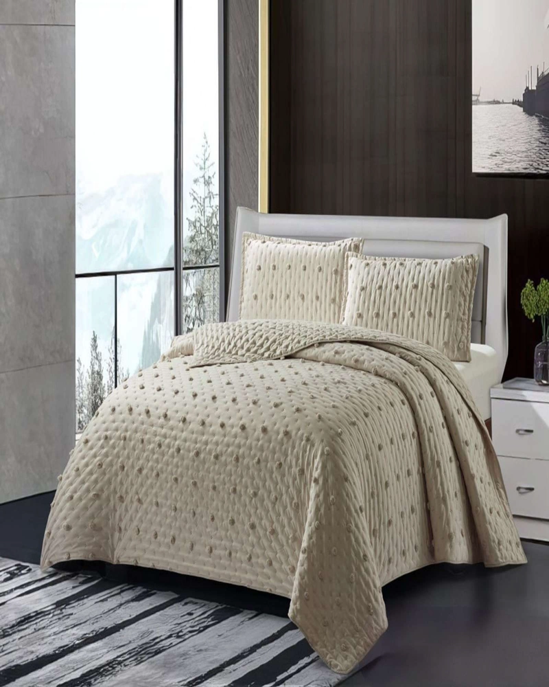 COBERTOR COLCHA QUILT TUFTING DE LUJO SUAVE KING - 1