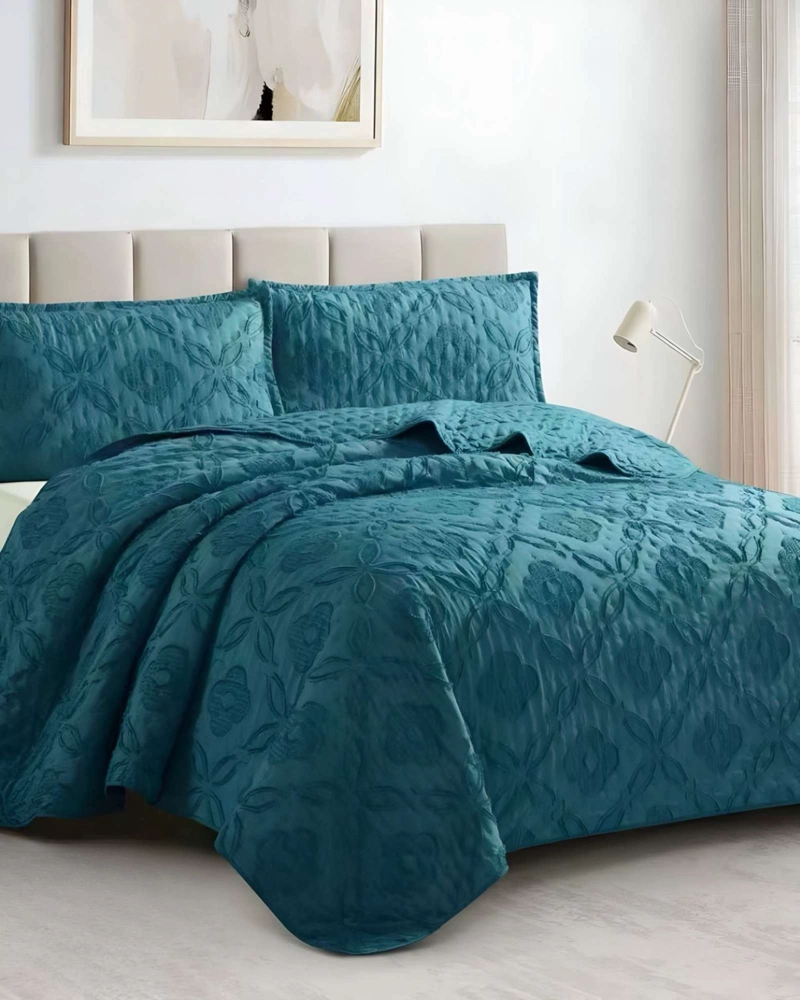 COBERTOR COLCHA QUILT TUFTING DE LUJO SUAVE 2 PLAZAS - 3