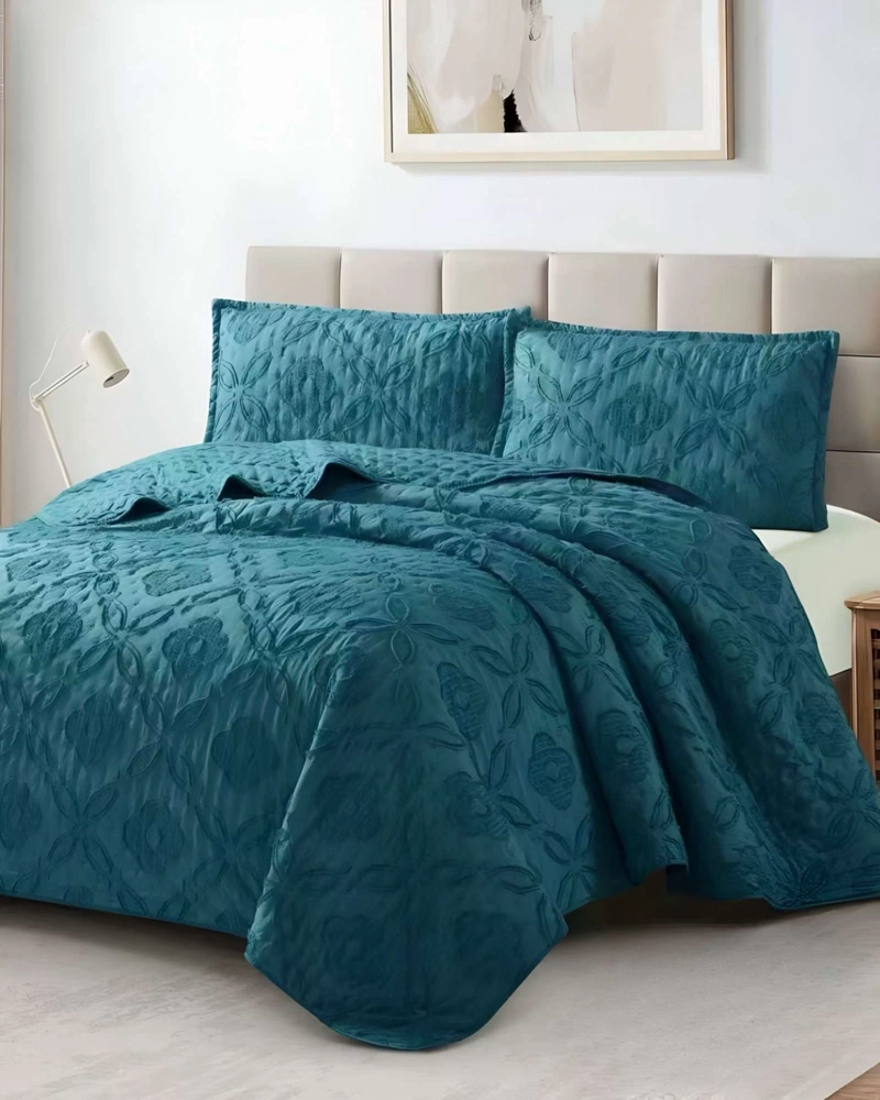 COBERTOR COLCHA QUILT TUFTING DE LUJO SUAVE 2 PLAZAS - 4