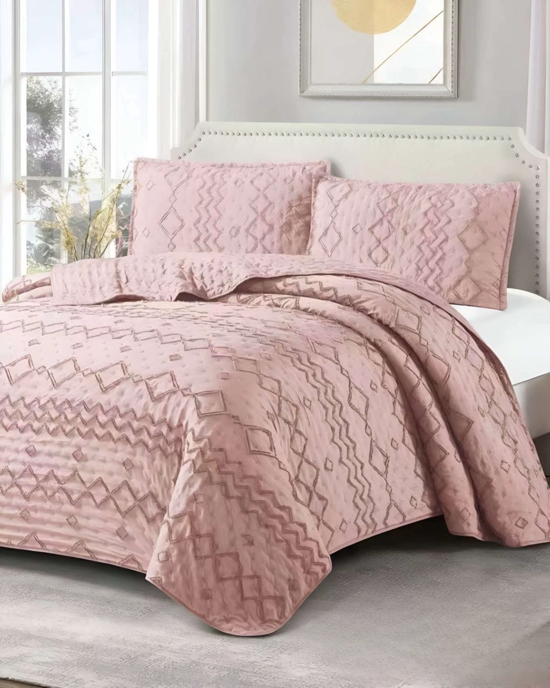 COBERTOR COLCHA QUILT TUFTING DE LUJO SUAVE 2 PLAZAS - 1