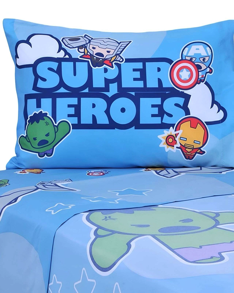 SABANAS INFANTIL SUPER HEROES PLAZA Y MEDIA MASHINI - 1