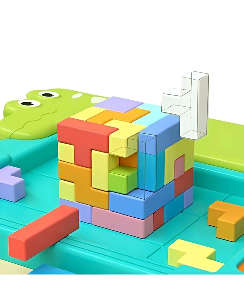 JUEGO DE LOGICA EDUCATIVA TETRIS MONTESSORI PARA NIÑOS CON BLOQUES 3D - 4