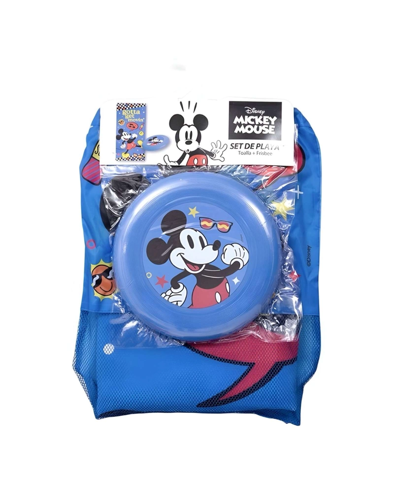 TOALLA DE BAÑO NIÑO NIÑA CON FRISBEE   Y BOLSA MICKEY - 1