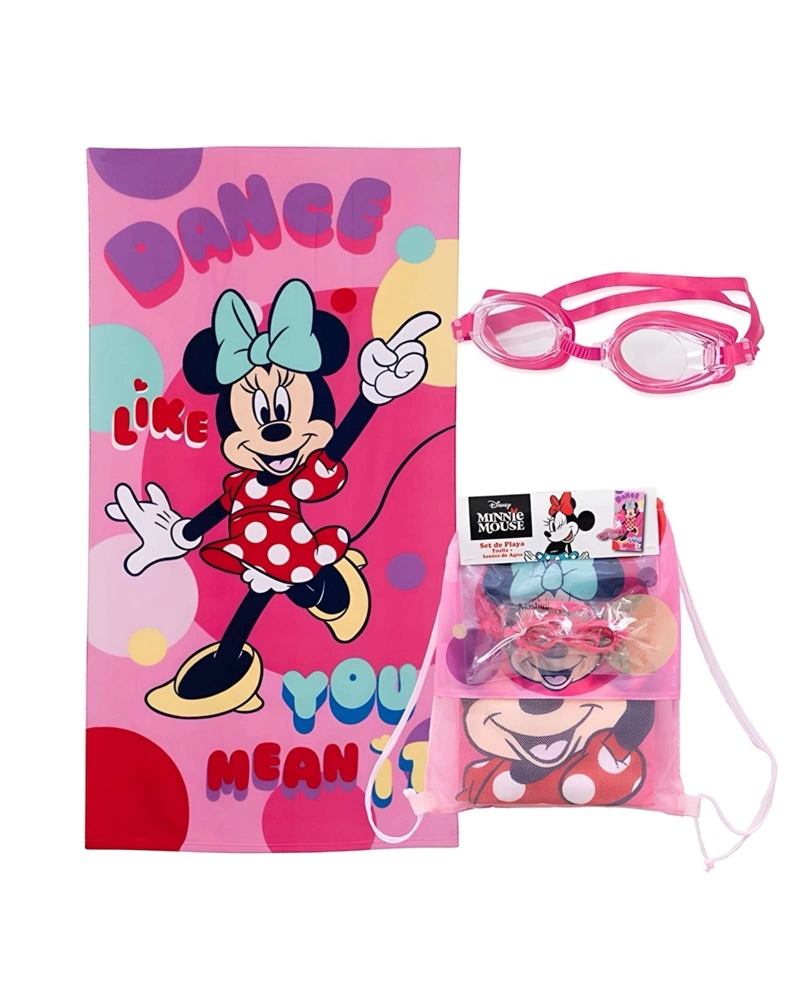 TOALLA DE BAÑO NIÑO NIÑA CON LENTES DE AGUA Y BOLSO MINIE - 4