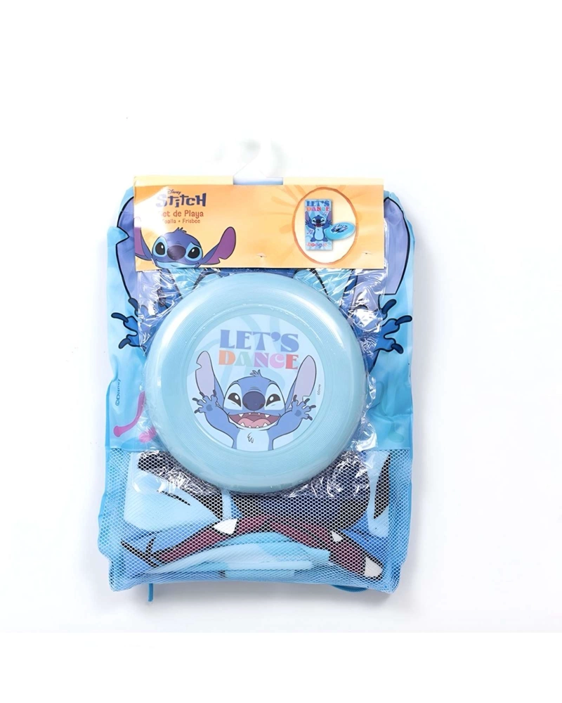 TOALLA DE BAÑO NIÑO NIÑA CON FRISBEE  Y BOLSA STICH - 1