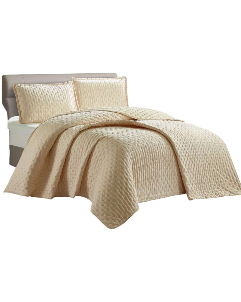 QUILT PLAZA Y MEDIA DE LUJO EXTRA SUAVE CON RELIEVES DE TUFTING - 1