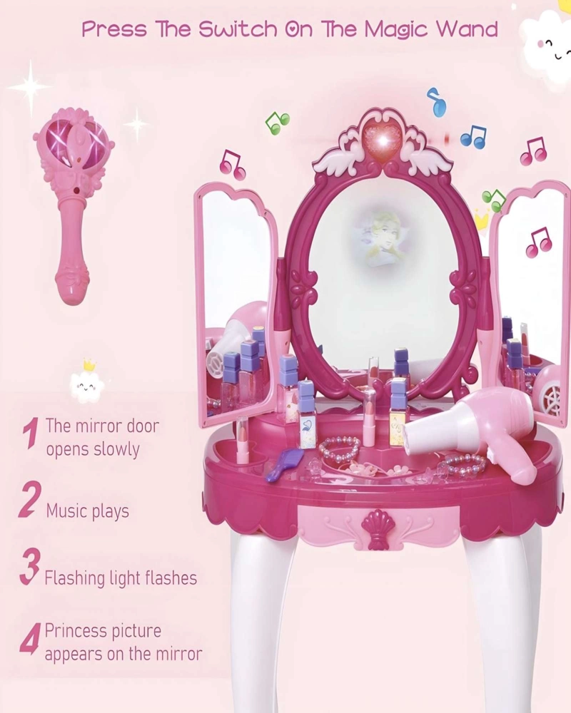 JUEGO SET PEINADORA DE BELLEZA ESPEJO MAGICO INFANTIL - 5