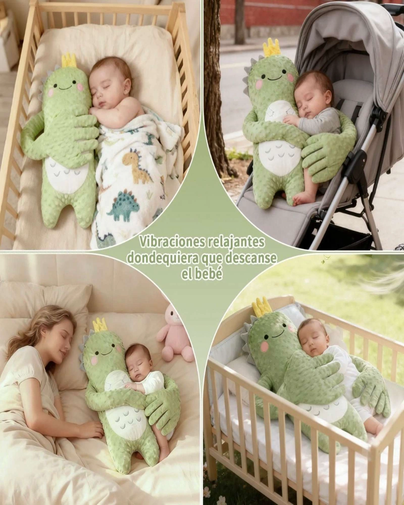 PELUCHE PARA BEBE PALMA CALMANTE DINOSAURIO VERDE - 3