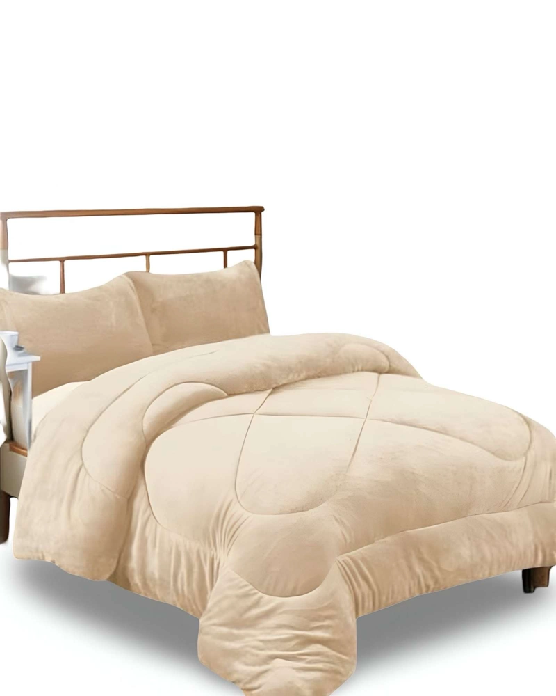 COBERTOR DE INVIERNO UNICOLOR PLUSH CON CHIPORRO PLAZA Y MEDIA S53 - 2