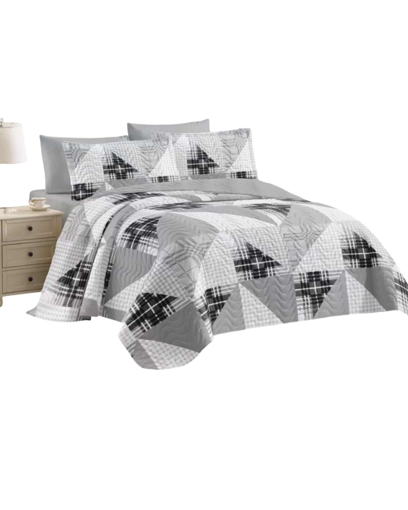 CUBRECAMA DE VERANO REVERSIBLE ELEGANTE Y LIVIANO 2 PLAZAS Y MEDIA - 1