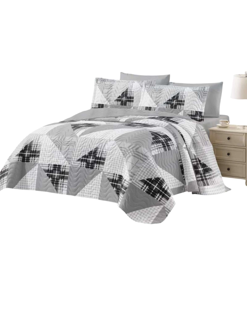 CUBRECAMA DE VERANO REVERSIBLE ELEGANTE Y LIVIANO 2 PLAZAS Y MEDIA - 2