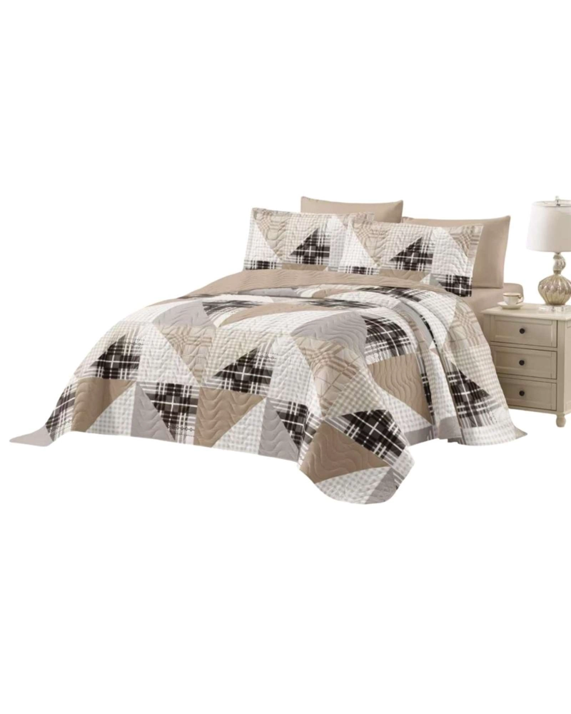 CUBRECAMA DE VERANO REVERSIBLE ELEGANTE Y LIVIANO 2 PLAZAS - 2