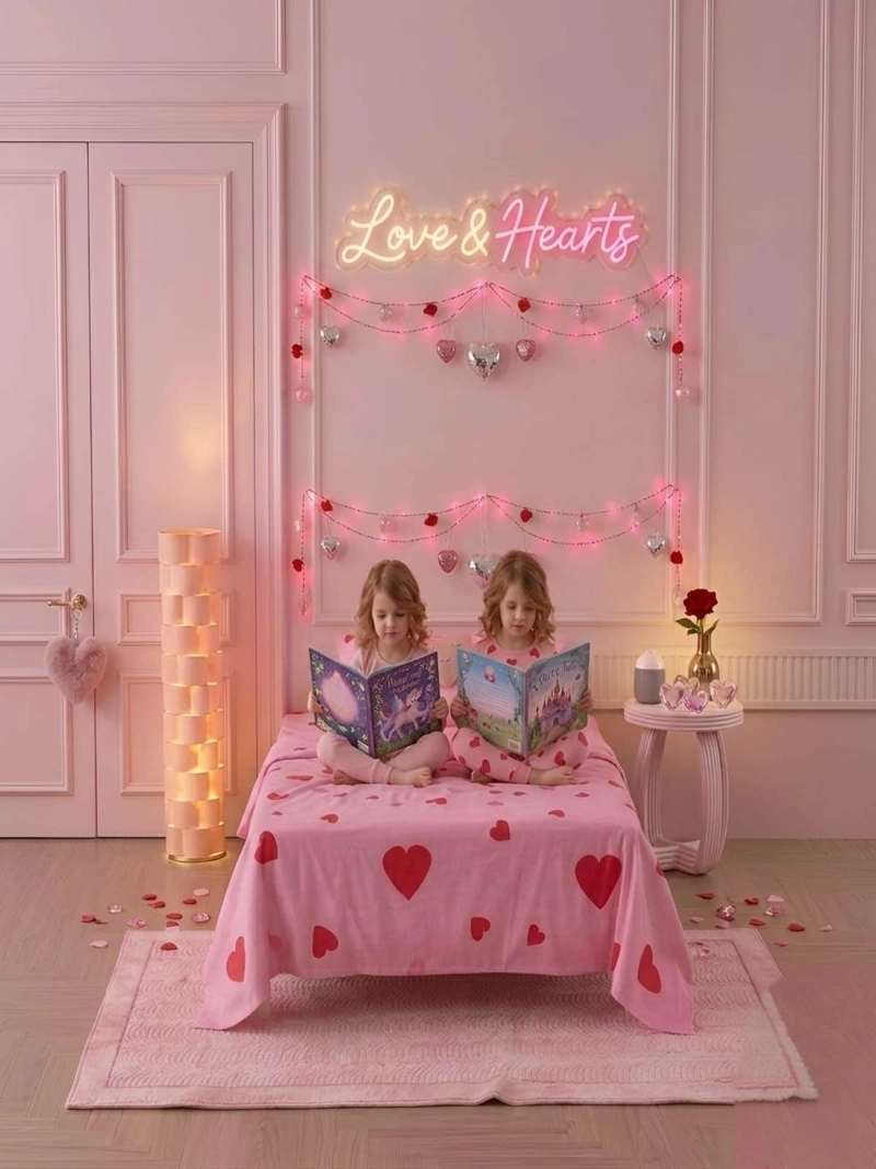 SABANAS INFANTILES  1 PLAZA DISEÑO CORAZONES ULTRA SUAVE - 5
