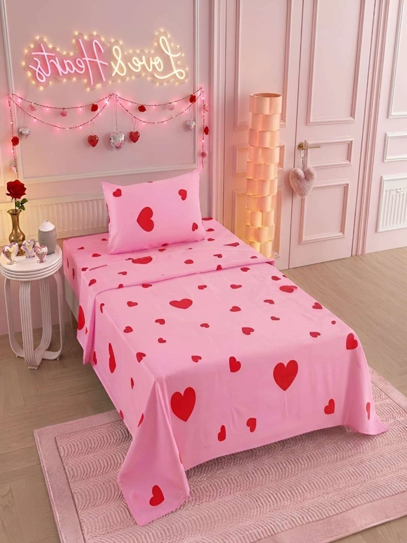 SABANAS INFANTILES  1 PLAZA DISEÑO CORAZONES ULTRA SUAVE - 7