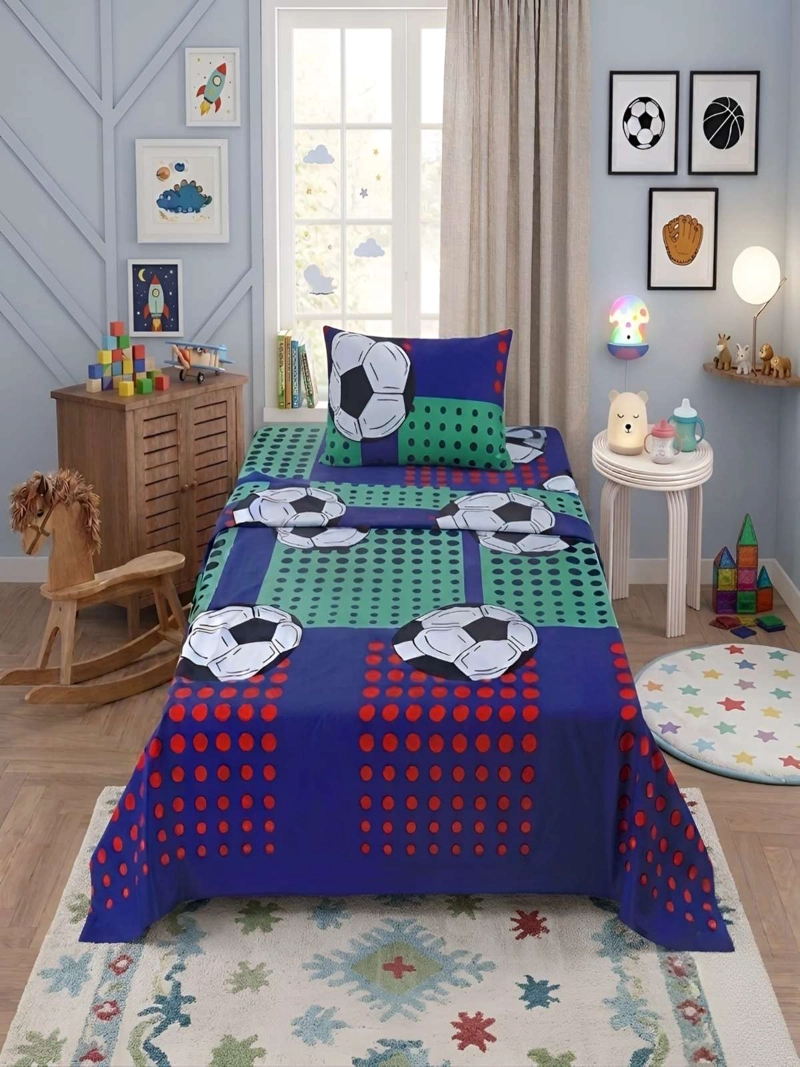 SABANAS INFANTILES  1,5 PLAZAS DISEÑO DE FUTBOL ULTRA SUAVE - 2
