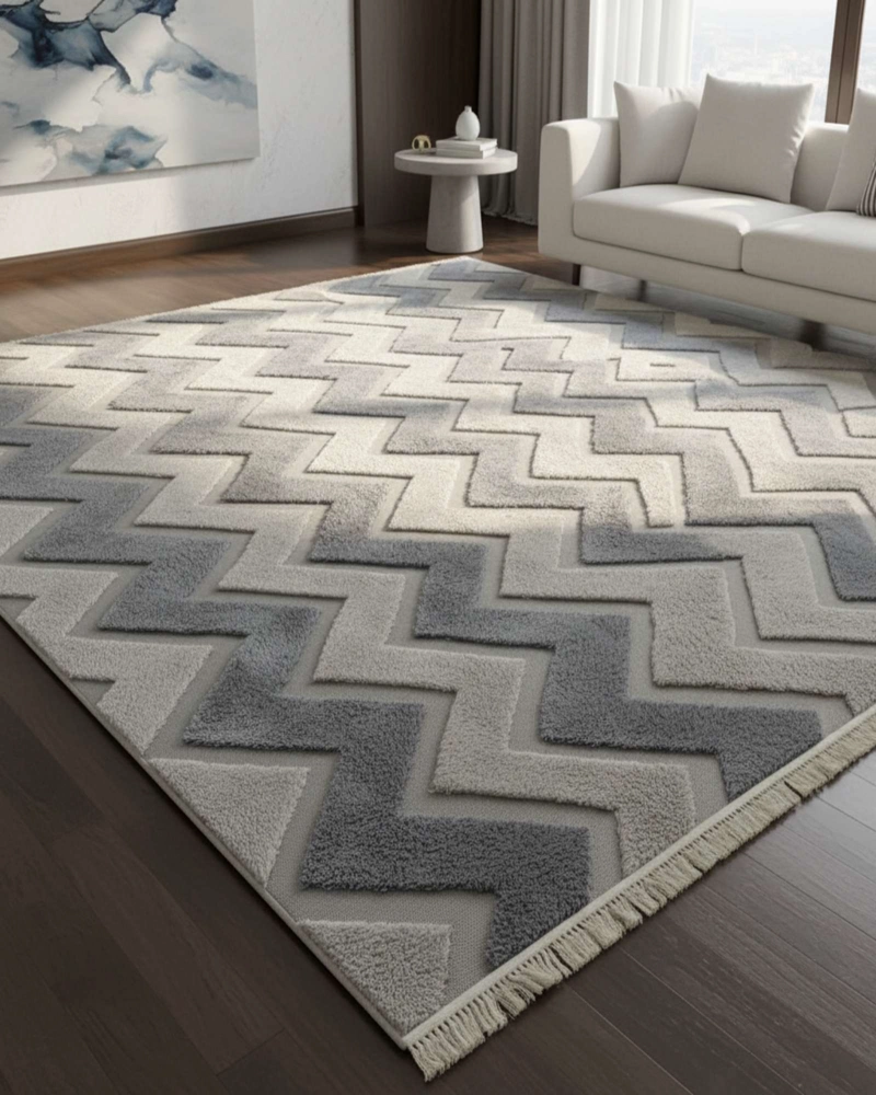ALFOMBRA JACQUARD ANTIDESLIZANTE CON RELIEVE 200X240 CM - 3