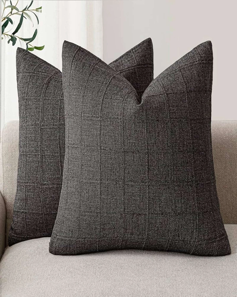 FUNDAS DE COJIN JACQUARD CUADRILLE PACK DE 4 PIEZAS - 2