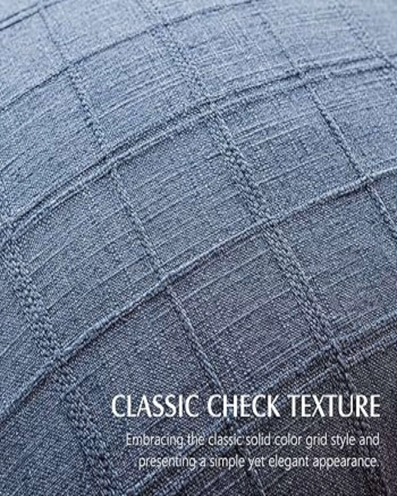 SET DE 2 FUNDAS DE COJIN JACQUARD CUADRILLE  (CON RELLENO) - 4