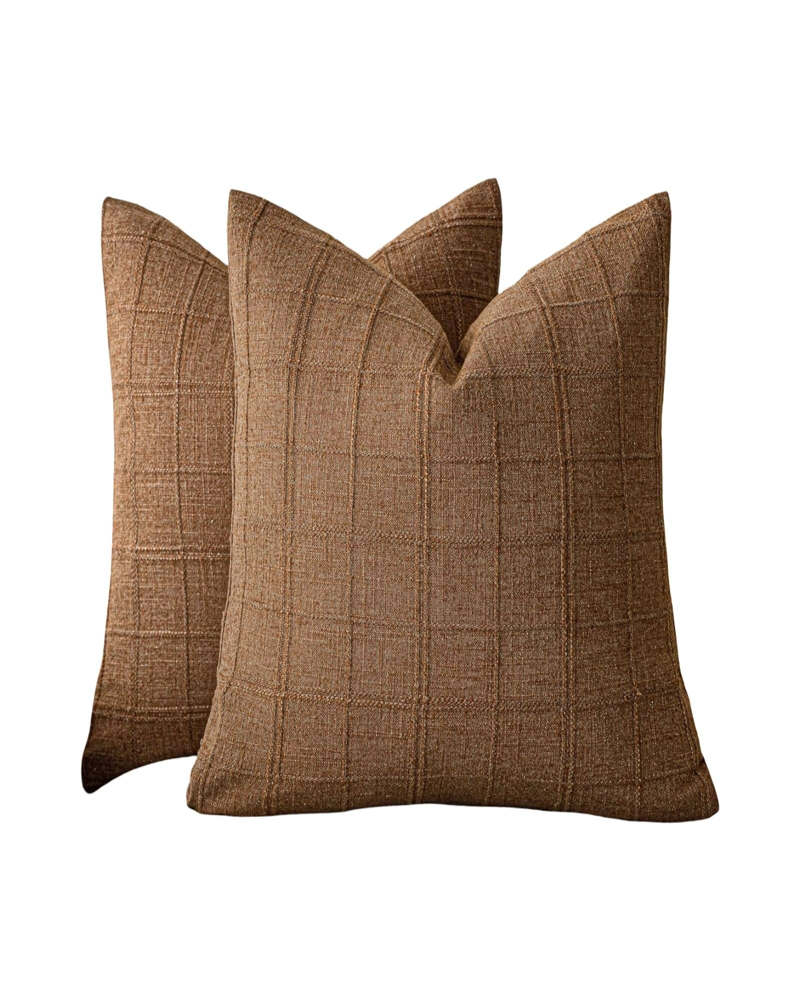 FUNDAS DE COJIN JACQUARD CUADRILLE PACK DE 4 PIEZAS - 1