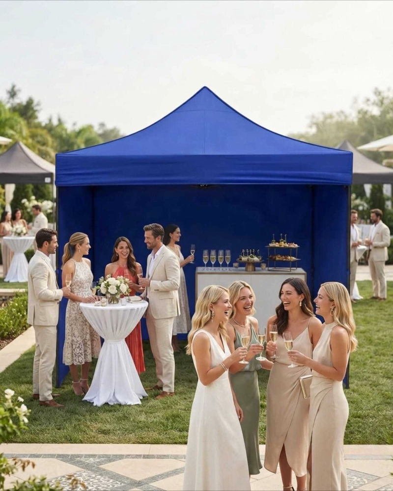 TOLDO PLEGABLE 3X3 METROS CARPA IMPERMEABLE CON CORTINAS LATERALES UV - 3