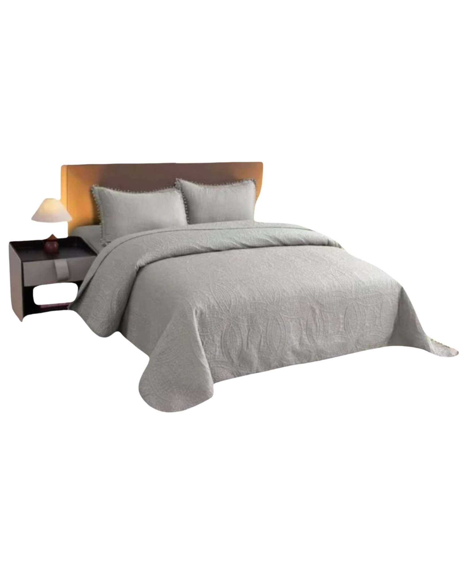 CUBRECAMA QUILT CON POMPONES 2 PLAZAS - 1