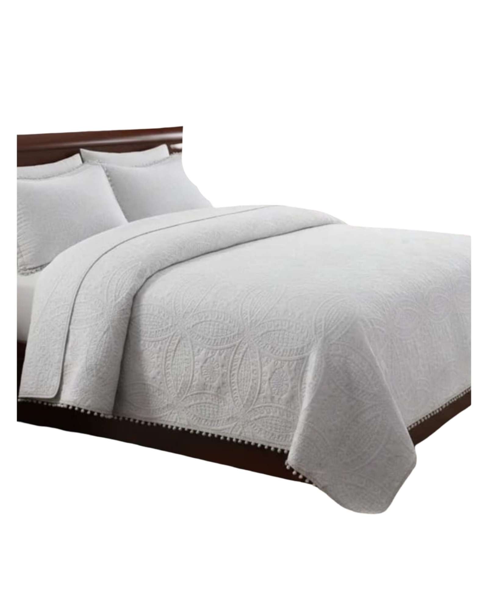 CUBRECAMA QUILT CON POMPONES 2 PLAZAS - 1