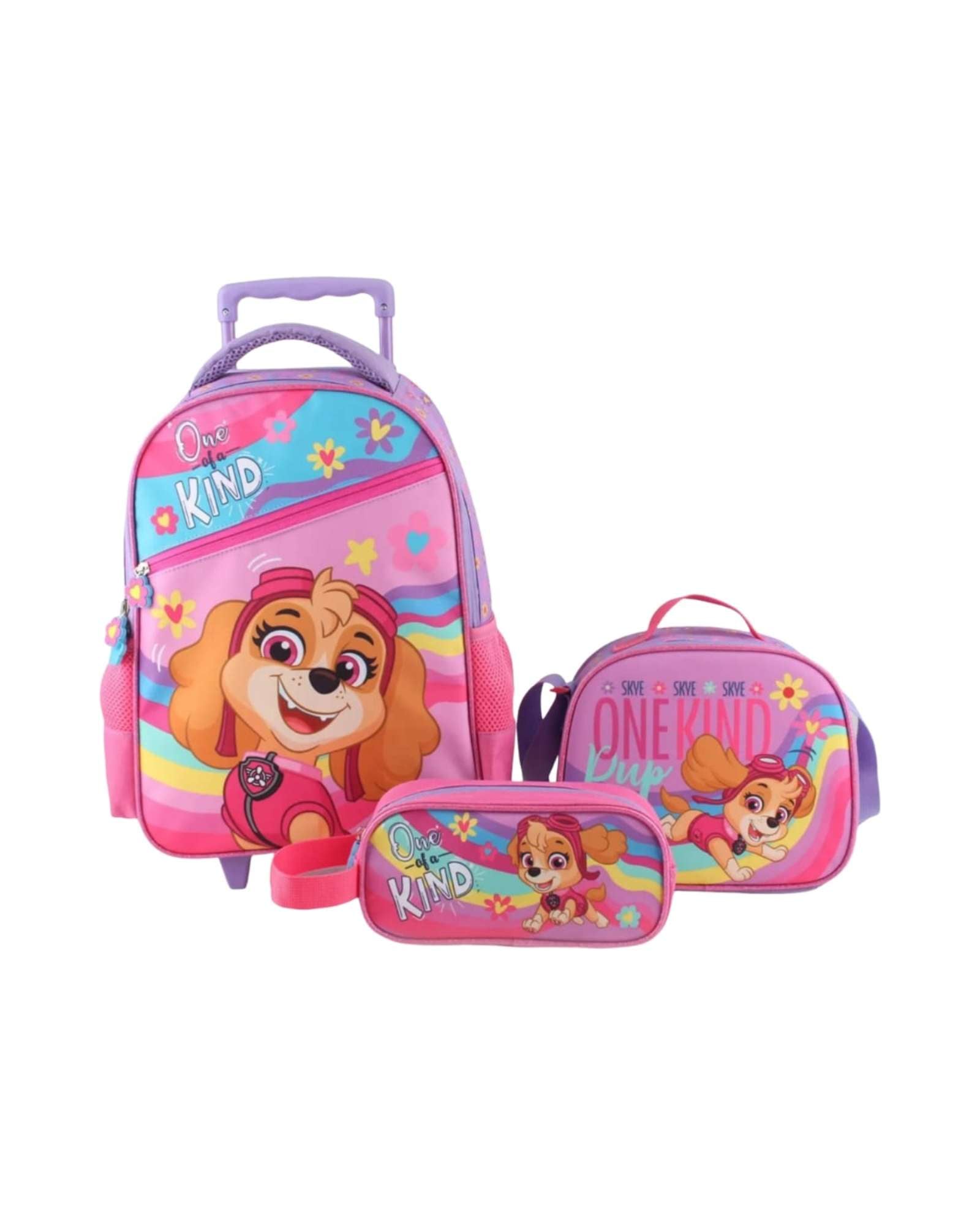 MOCHILA INFANTIL ESCOLAR CON RUEDAS SET DE 3 PIEZAS - 1